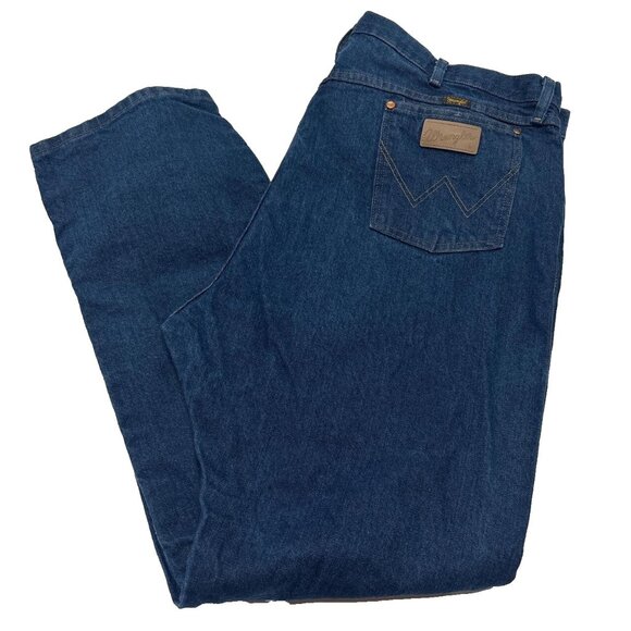Wrangler Cowboy Cut Jeans Mens 46 X 32 Blue Denim Western Straight Leg - Picture 1 of 8